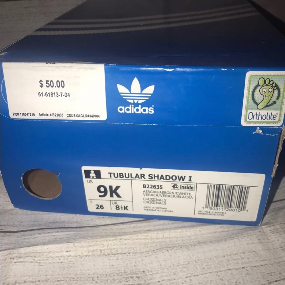 Adidas Tubular Shadow size 9 kids minty green sneakers shoes run small more “7 - Picture 9 of 9